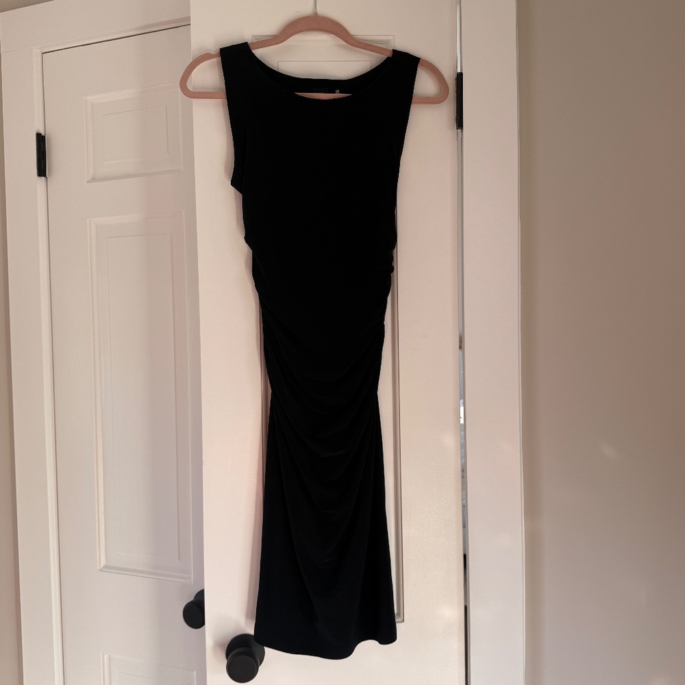 Norma Kamali sleeveless shirred waist dress